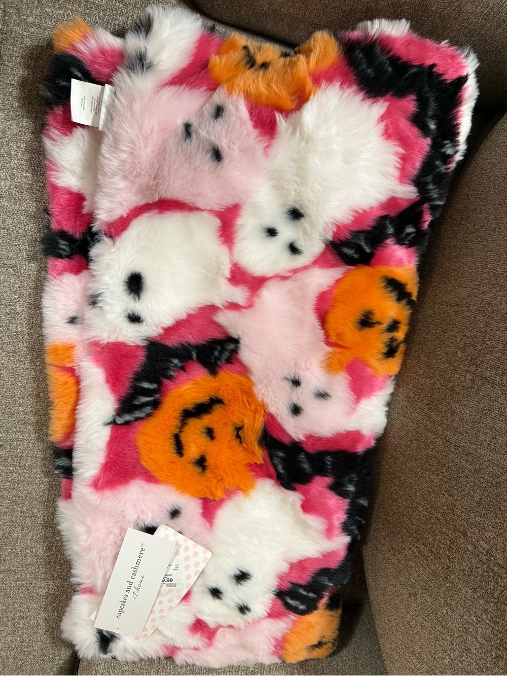 cupcakes & cashmere Faux Fur Halloween Throw